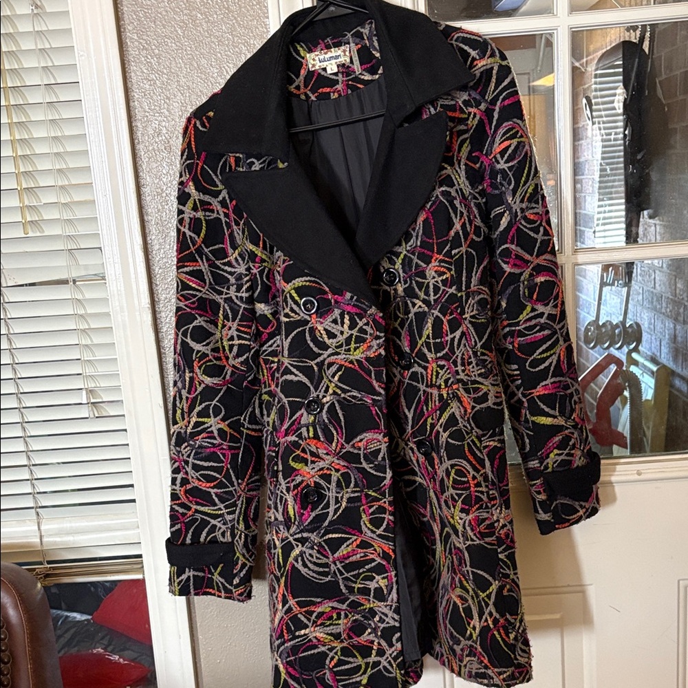 Chico's Vibrant Swirl Trench Coat